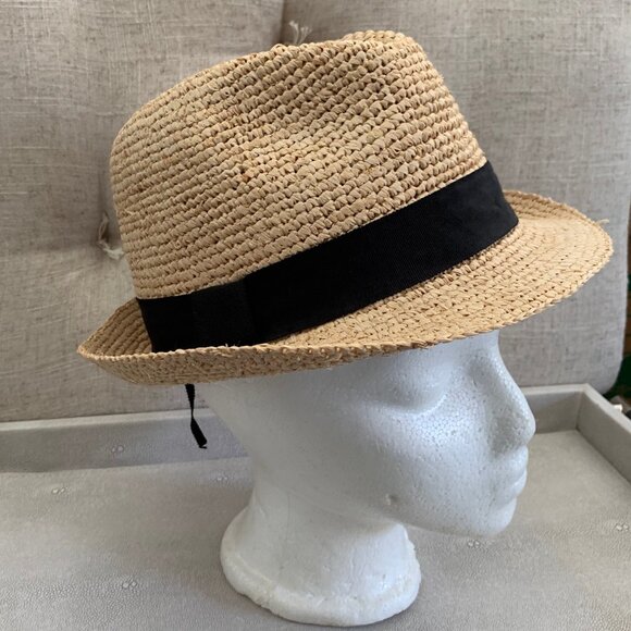 Banana Republic Packable Fedora Straw Hat Small/Medium adjustable - Picture 3 of 10